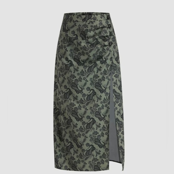Cider Skirts Paisley Pattern Slit Long Skirt Poshmark